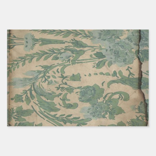 groene Planten over bruin Inpakpapier Vel (Voorkant)