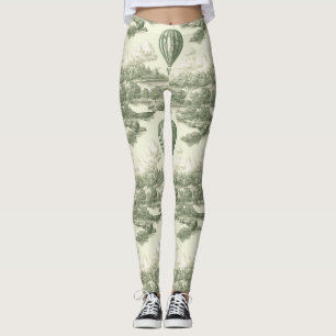 Groene Platteland Hete Luchtballon Toile (1) Leggings