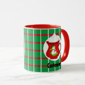 Groene pleinen met rode en witte lijnen Mok (Voorkant rechts)