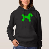 Groene poedel silhouet hoodie (Voorkant)