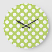 Groene poka Dots, Polka Dot Pattern, Stippen, gedo Grote Klok (Voorkant)