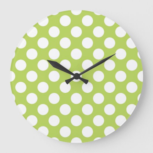 Groene poka Dots, Polka Dot Pattern, Stippen, gedo Grote Klok (Voorkant)