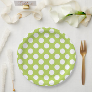 Groene poka Dots, Polka Dot Pattern, Stippen, gedo Papieren Bordje