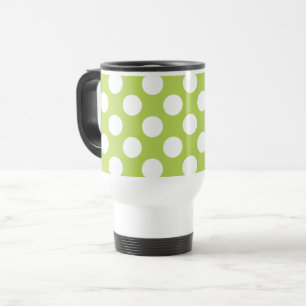 Groene poka Dots, Polka Dot Pattern, Stippen, gedo Reisbeker