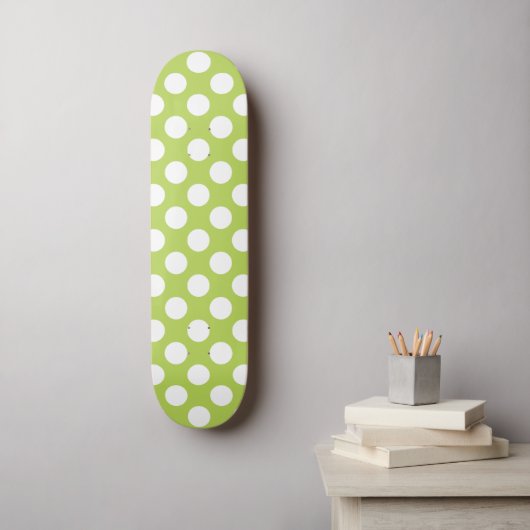 Groene poka Dots, Polka Dot Pattern, Stippen, gedo Skateboard (Muurkunst)