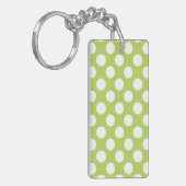 Groene poka Dots, Polka Dot Pattern, Stippen, gedo Sleutelhanger (Voorkant Links)