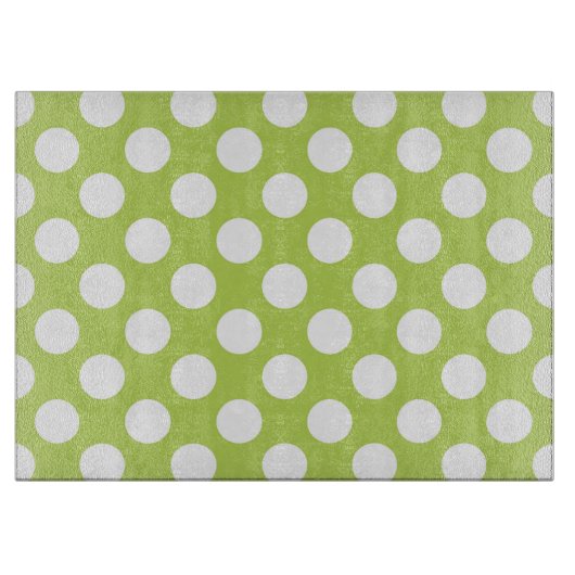 Groene poka Dots, Polka Dot Pattern, Stippen, gedo Snijplank (Voorkant)