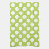 Groene poka Dots, Polka Dot Pattern, Stippen, gedo Theedoek (Verticaal)