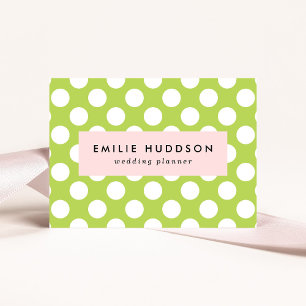 Groene poka Dots, Polka Dot Pattern, Stippen, gedo Visitekaartje