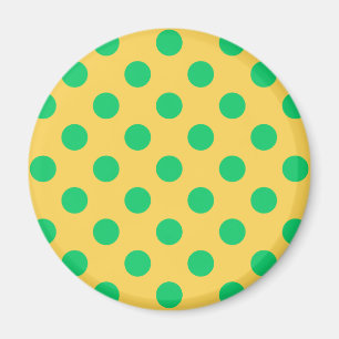 Groene poka-punten op geel magneet