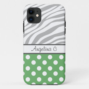 Groene polaire stip Zebra Print iPhone 5 Hoesje