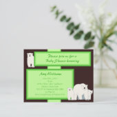 Groene Polar Beren Briefkaart Douche Uitnodiging (Staand voorkant)