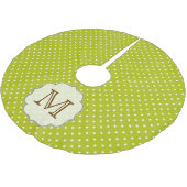 Groene Polka Dot Monogram Initialen boomrok Kerstboom Rok (Gekanteld)