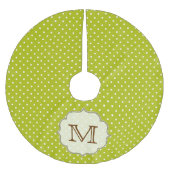 Groene Polka Dot Monogram Initialen boomrok Kerstboom Rok (Voorkant)