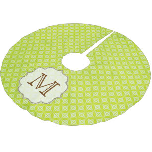 Groene Polka Dot Patter Monogram Initialen boomrok Kerstboom Rok