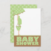 Groene Polka Dots Baby Douche Uitnodigingen (Voorkant / Achterkant)