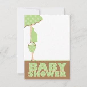 Groene Polka Dots Baby Douche Uitnodigingen