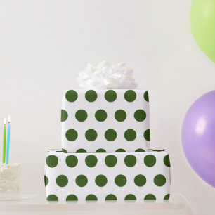 Groene Polka Dots Eenvoudige Retro Cadeaupapier