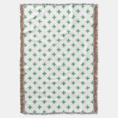 Groene polka kruist wit deken (Voorkant Verticaal)