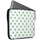 Groene polka kruist wit laptop sleeve (Voorkant Rechts)
