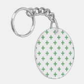 Groene polka kruist wit sleutelhanger (Voorkant Links)