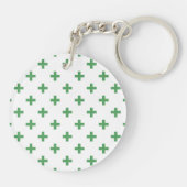 Groene polka kruist wit sleutelhanger (Achterkant)