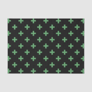 Groene polka kruist zwart tissuepapier