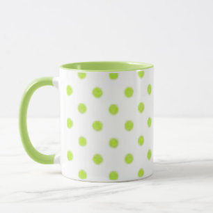 Groene polka stippen koffie mok
