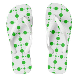 Groene polka stippen, polka stippenpatroon, stippe teenslippers