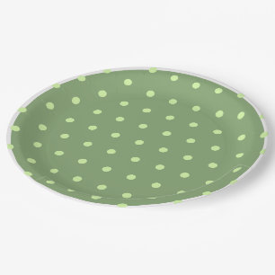 Groene polka stippen witte sierstrip papieren bordje