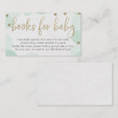 Groene PolkaDot Book Request Baby shower Invitatio Informatiekaartje (Voorkant / Achterkant)