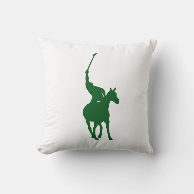 Groene Polo Speler Kussen (Voorkant)