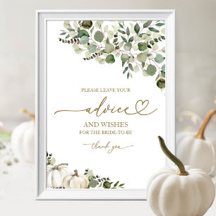 Groene Pompoen Bruiloft Feest Advieskaart Bord Poster