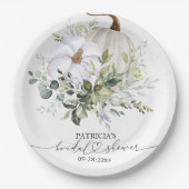 Groene Pompoen Herfst Bruidsdiner Papieren Bordje (Voorkant)