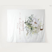 Groene pompoen herfst bruidsdouche achtergrond wandkleed (Voorkant (horizontaal))