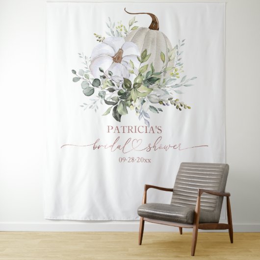 Groene pompoen herfst bruidsdouche achtergrond wandkleed (In situ)