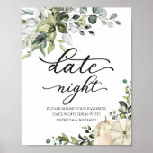 Groene Pompoen Herfst Datum Avond Pot Bord Poster (Voorkant)