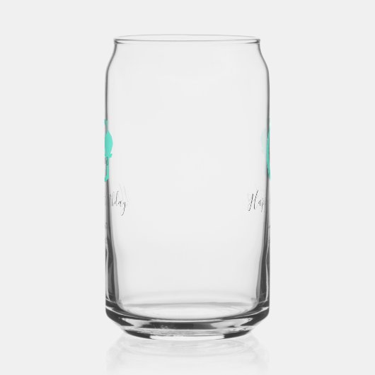 Groene pompoen herfst Verjaardag 21e grijs pastel Blikvorm Glas (Rechts)