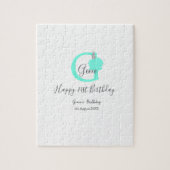 Groene pompoen herfst Verjaardag 21e grijs pastel Legpuzzel (Verticaal)