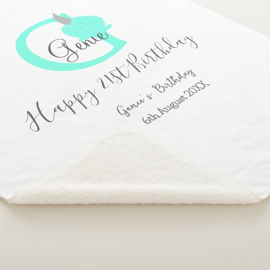 Groene pompoen herfst Verjaardag 21e grijs pastel Sherpa Deken (3/4)