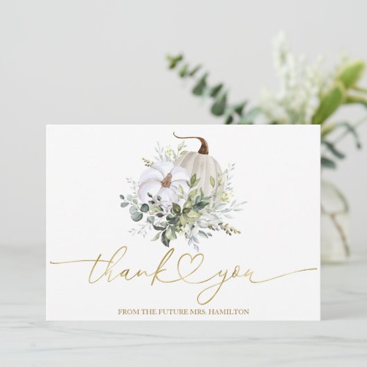 Groene pompoen Herfst Vrijgezellenfeest dank u kaa Kaart (Staand voorkant)