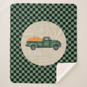  groene pompoen Truck Sherpa Blanket Sherpa Deken