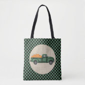 Groene Pompoen Vrachtwagen Canvas tas (Voorkant)