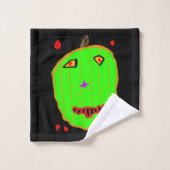 Groene Pompoen Zombie Halloween Badhanddoek Set Bad Handdoek (Wasdoekje)