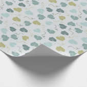 Groene Pompoenbladeren Patroon Lichtgroen Cadeaupapier (Hoek)