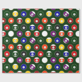 Groene pool balllair patroon cadeaupapier (Vlak)