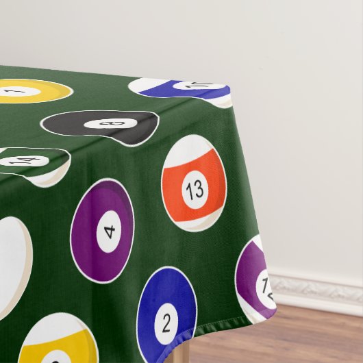 Groene pool balllair patroon tafelkleed (Voorbeeld)
