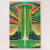 Groene Pop-kleur in een landschap Legpuzzel (Verticaal)