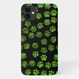 Groene poten, glitterpoten, groen glitter, honden iPhone 11 hoesje