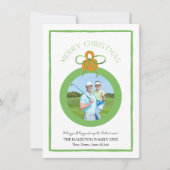 Groene Preppy Bow Coquette Kerstmis Fotokaart Feestdagenkaart (Voorkant)